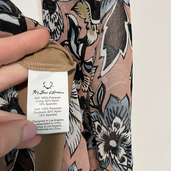 For Love & Lemons Grace Maxi Dress in Nude Floral Size Small - Picture 8 of 16